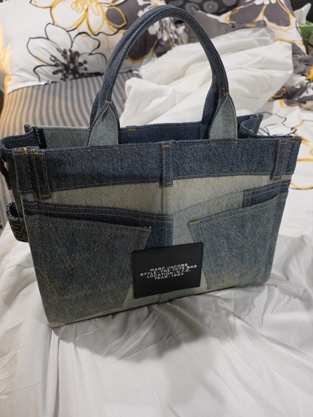 Marc Jacobs Blue Patchwork Denim 'THE TOTEBAG' Tote - Picture 3 of 8